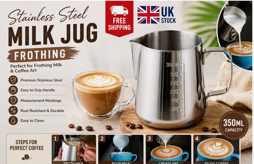Stainless steel milk jug - steel,