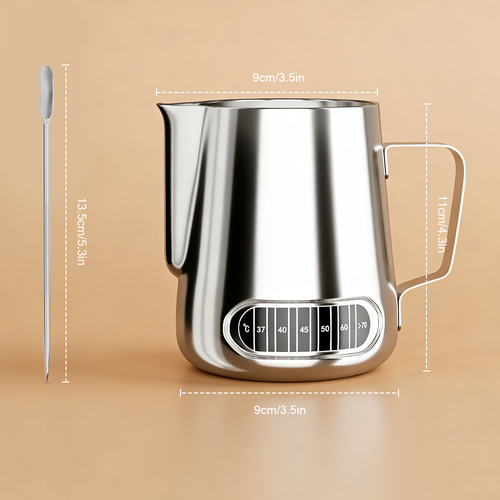Stainless steel milk jug - steel,