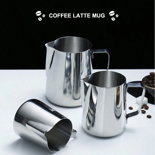 Stainless steel milk jug - steel,