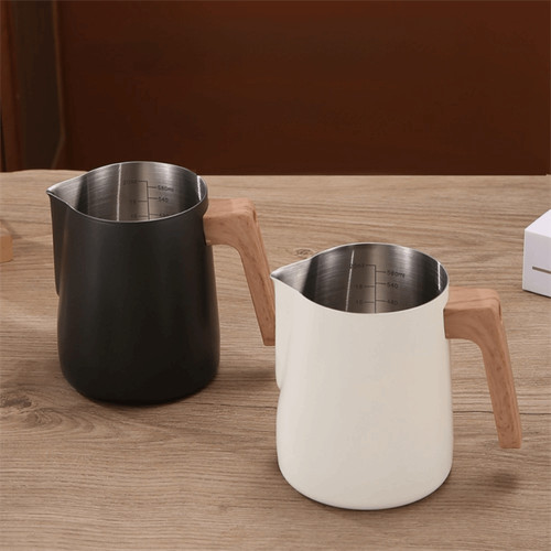 Wood grain handle - wood, frother